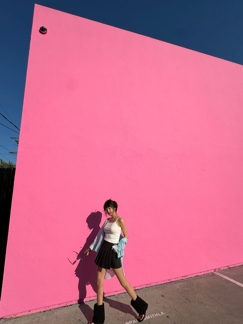 Pleats Layer Clip Miniskirt