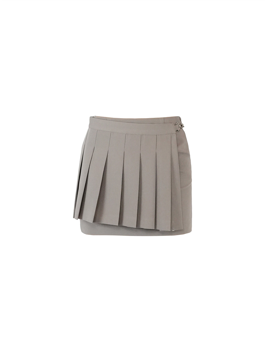 Pleats Layer Clip Miniskirt