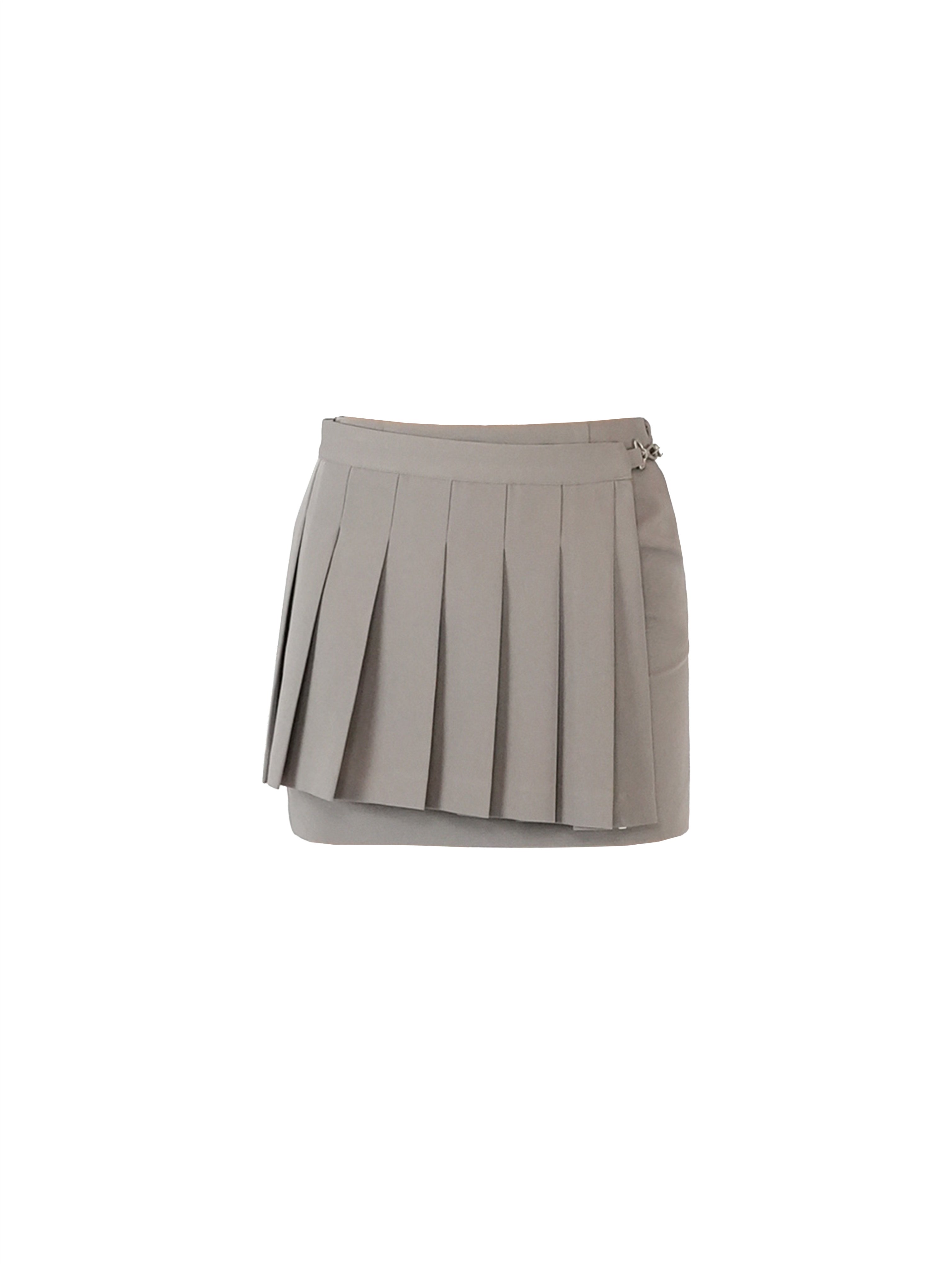 Pleats Layer Clip Miniskirt