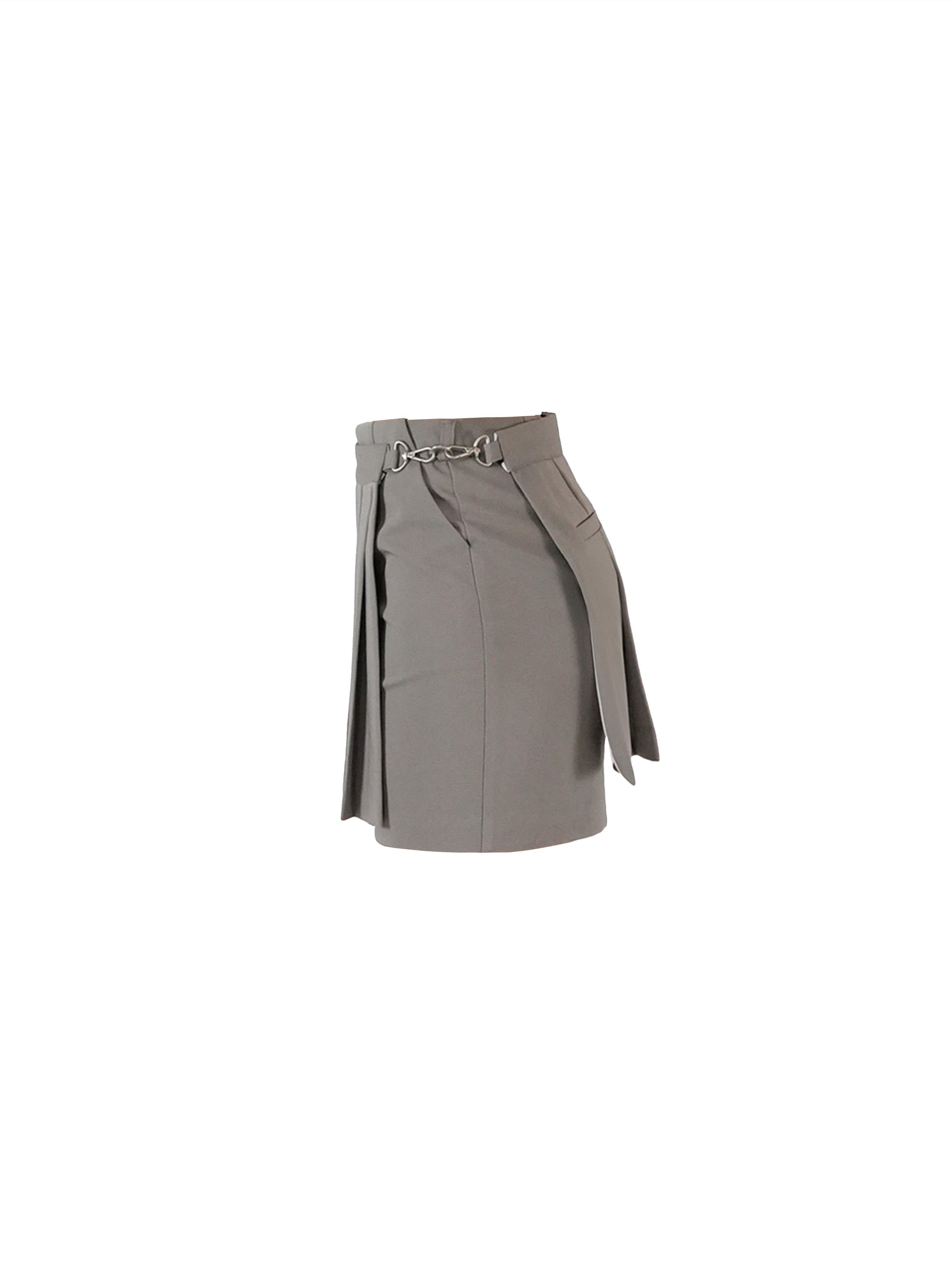 Pleats Layer Clip Miniskirt