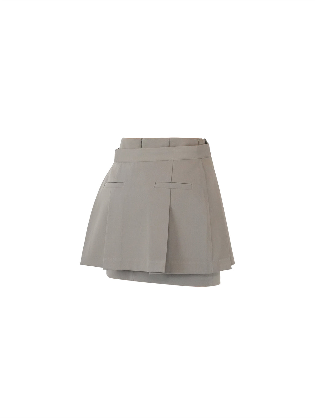 Pleats Layer Clip Miniskirt
